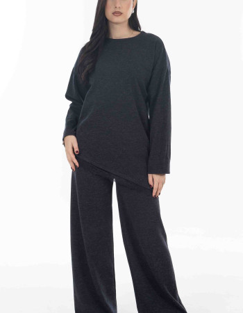 Σετ πλεκτο σε μπλε χρωμα με δαντελα