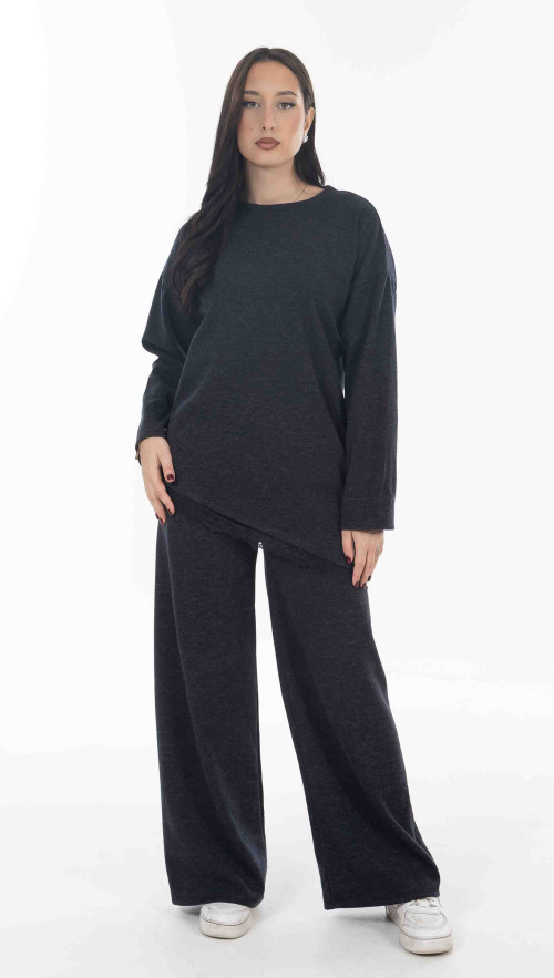 Σετ πλεκτο σε μπλε χρωμα με δαντελα