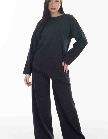 Σετ πλεκτο σε μπλε χρωμα με δαντελα