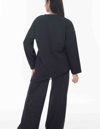 Σετ πλεκτο σε μπλε χρωμα με δαντελα