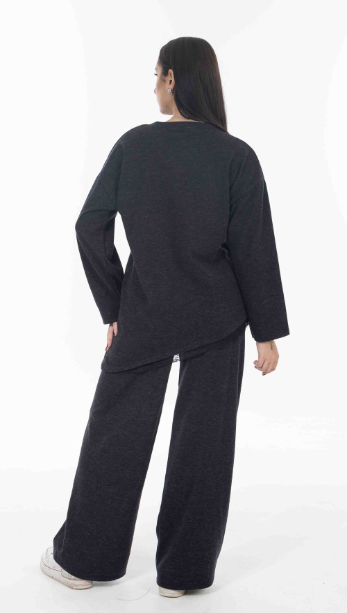 Σετ πλεκτο σε μπλε χρωμα με δαντελα