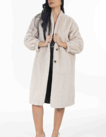 Παλτό-ζακέτα σε μπεζ/εκρού