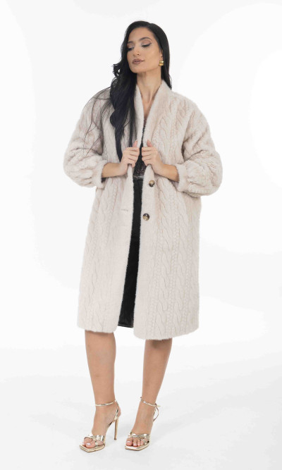 Παλτό-ζακέτα σε μπεζ/εκρού