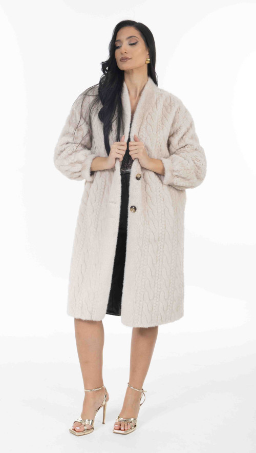 Παλτό-ζακέτα σε μπεζ/εκρού