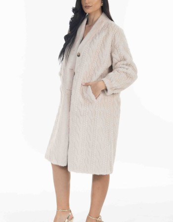 Παλτό-ζακέτα σε μπεζ/εκρού