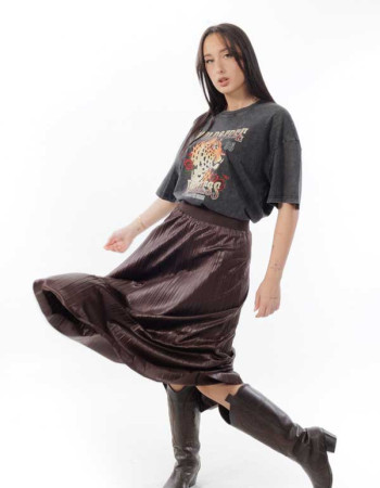 Φούστα μαξι καφέ