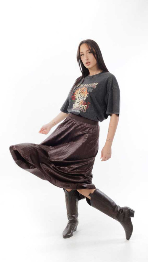 Φούστα μαξι καφέ