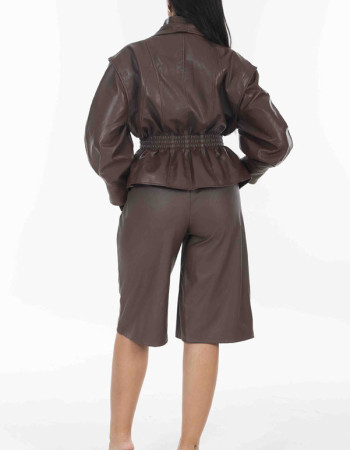 Jacket σε καφέ απόχρωση σε Suede υφή.