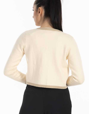 Κοντό πλεκτό σακάκι  μπεζ