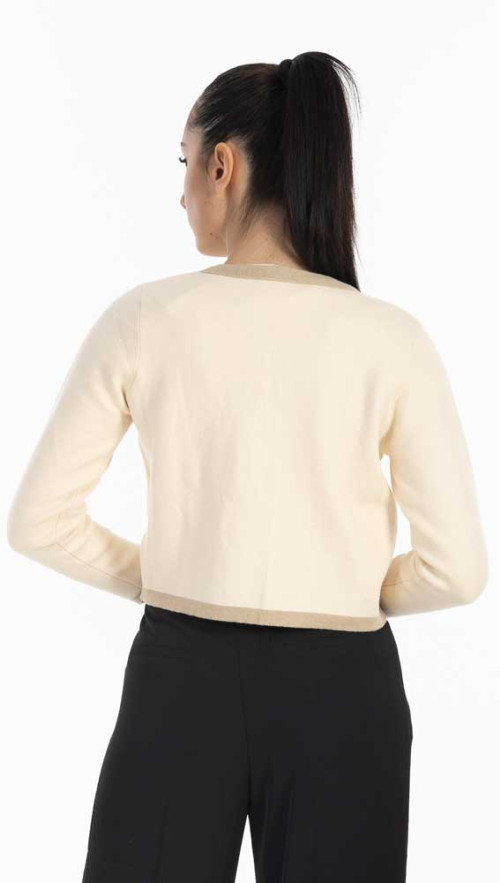 Κοντό πλεκτό σακάκι  μπεζ