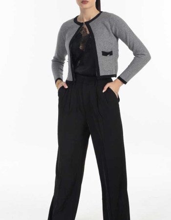 Κοντό πλεκτό σακάκι μαυρο