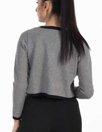 Κοντό πλεκτό σακάκι μαυρο