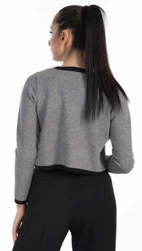 Κοντό πλεκτό σακάκι μαυρο