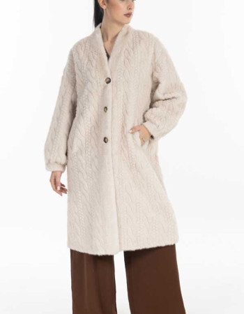 Παλτό-ζακέτα σε μπεζ/εκρού