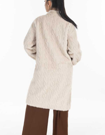 Παλτό-ζακέτα σε μπεζ/εκρού