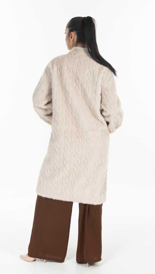 Παλτό-ζακέτα σε μπεζ/εκρού