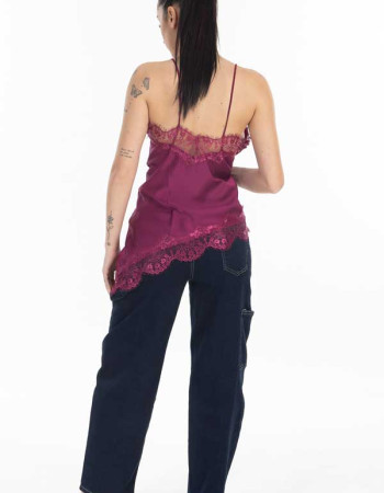 Top Σατεν με δαντέλα