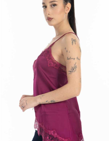 Top Σατεν με δαντέλα