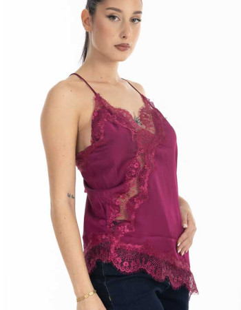 Top Σατεν με δαντέλα