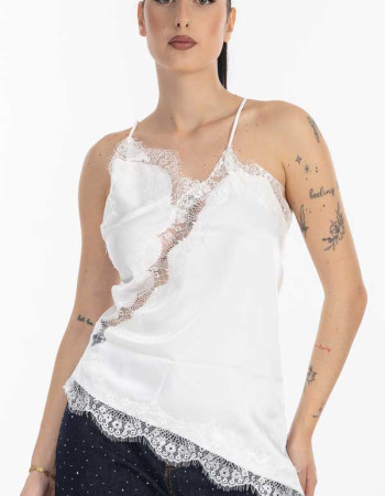 Top Σατεν με δαντέλα