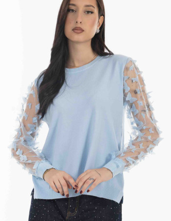 Μπλούζα πλεκτή γαλάζια
