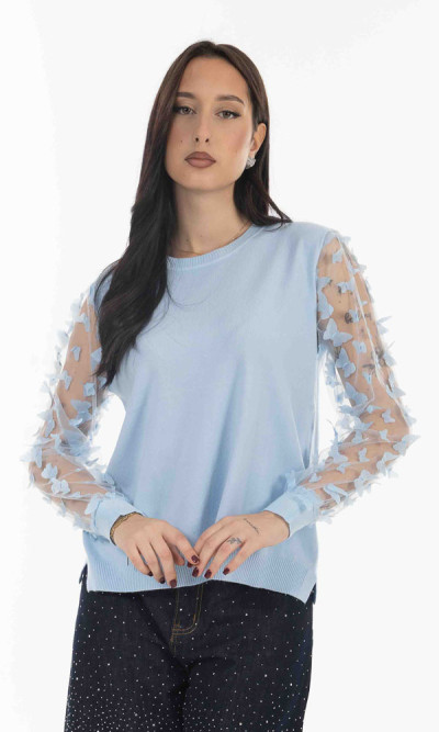 Μπλούζα πλεκτή γαλάζια
