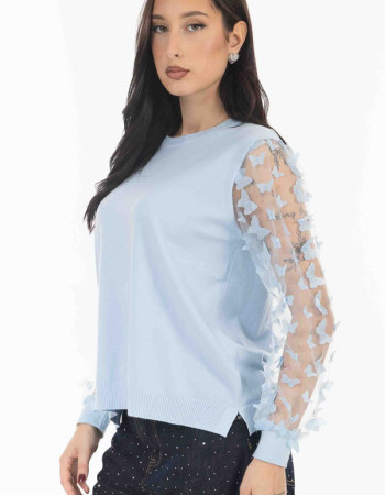 Μπλούζα πλεκτή γαλάζια