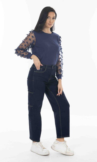 Μπλούζα πλεκτή Μπλε