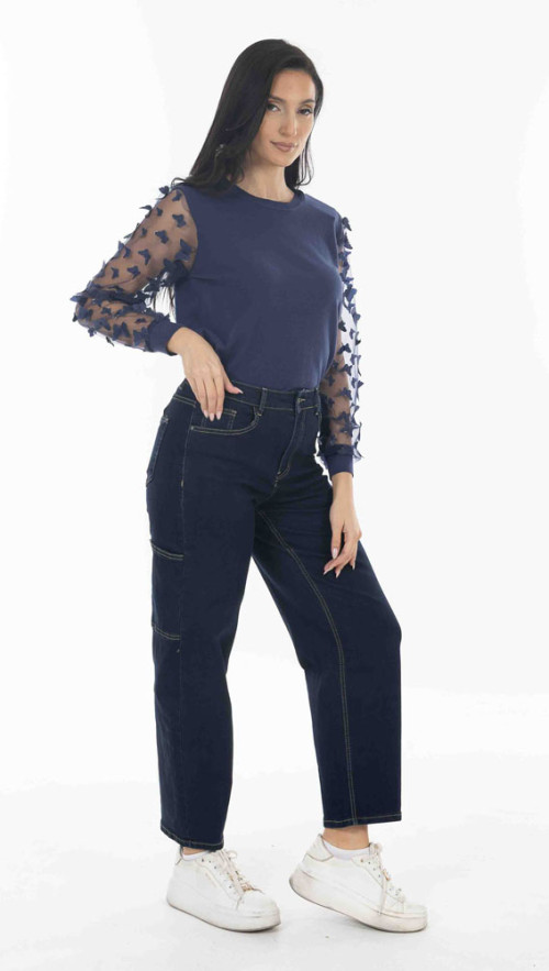 Μπλούζα πλεκτή Μπλε