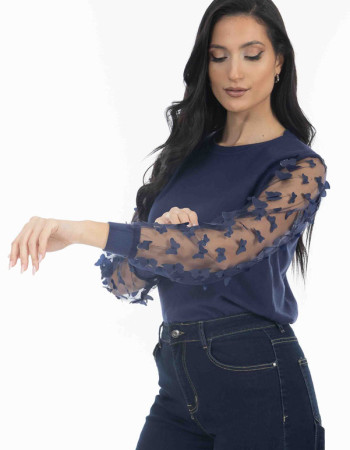 Μπλούζα πλεκτή Μπλε