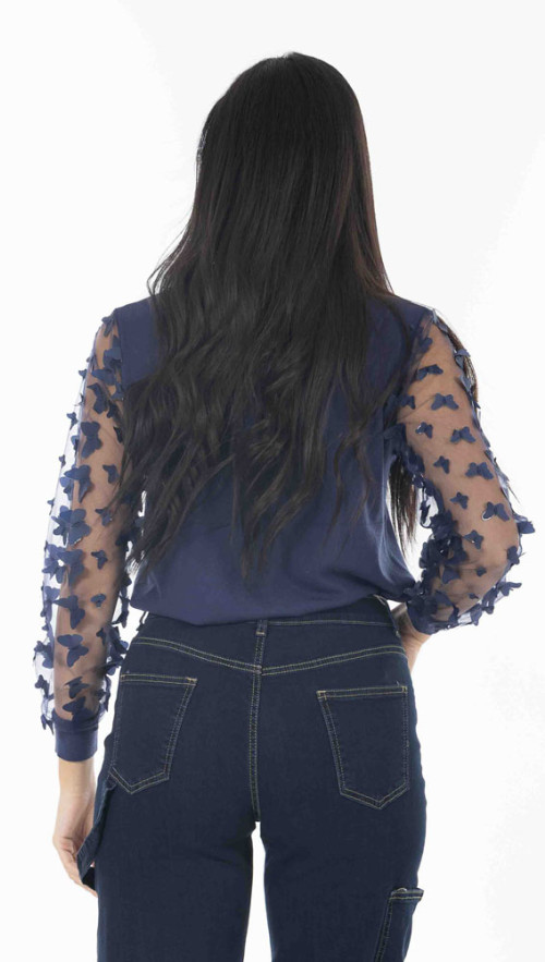 Μπλούζα πλεκτή Μπλε