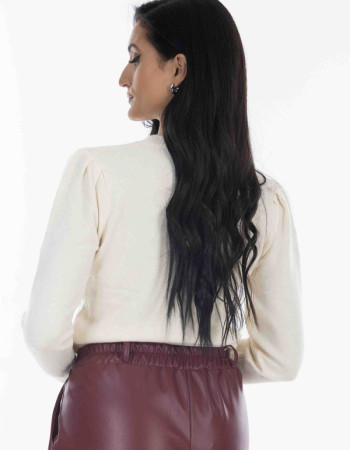 Μπλούζα πλεκτή με κερασάκια και παγέτα