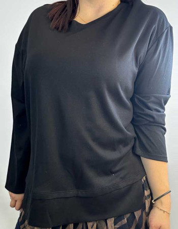 Μπλούζα φουτερ με τουλι στο τελείωμα 