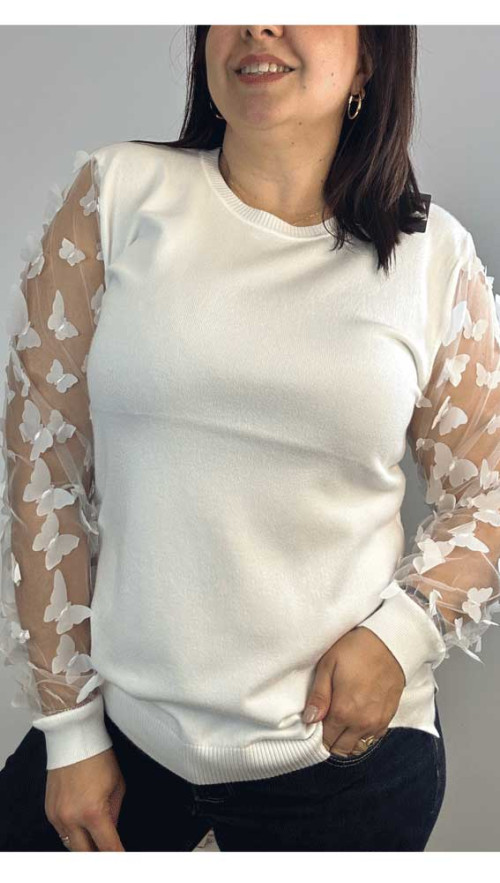 Μπλούζα πλεκτή Άσπρη