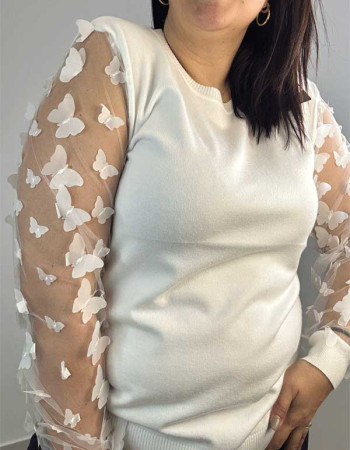 Μπλούζα πλεκτή Άσπρη