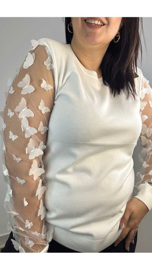 Μπλούζα πλεκτή Άσπρη