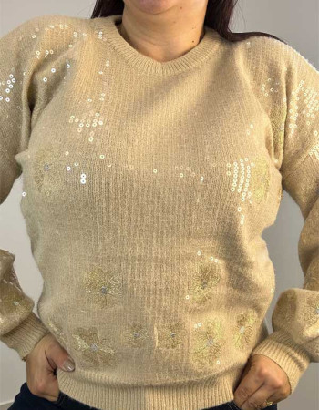 Μπλούζα πλεκτή με παγέτα 