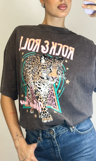 Μπλούζα γκρι με σχέδιο