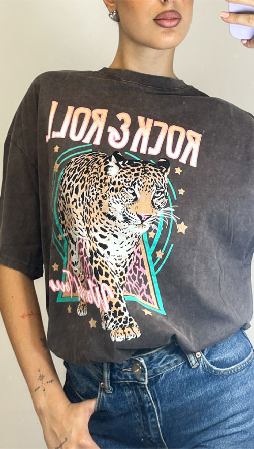 Μπλούζα γκρι με σχέδιο