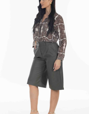 Βερμούδα δερματίνη σε γκρι χρωμα