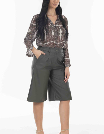 Βερμούδα δερματίνη σε γκρι χρωμα