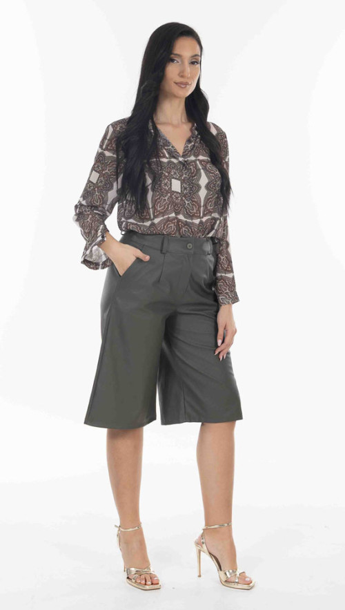 Βερμούδα δερματίνη σε γκρι χρωμα