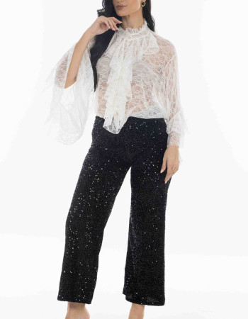 Παντελόνι σε μαύρη απόχρωση με παγιέτα