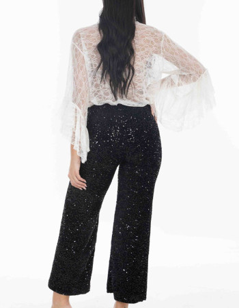 Παντελόνι σε μαύρη απόχρωση με παγιέτα