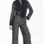 Παντελόνι σε ασημι -μαυρο απόχρωση με παγιέτα
