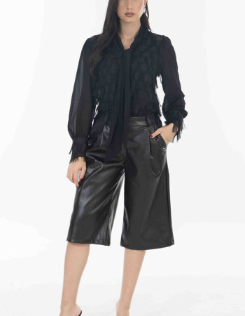 Βερμούδα δερματίνη σε μαυρο χρωμα