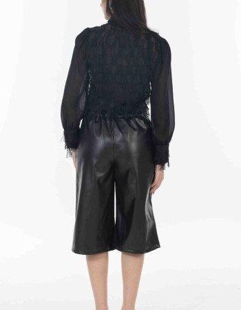 Βερμούδα δερματίνη σε μαυρο χρωμα