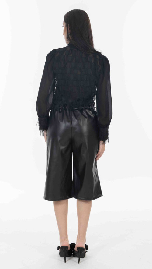 Βερμούδα δερματίνη σε μαυρο χρωμα