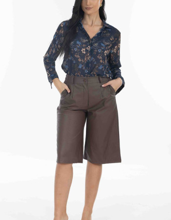 Πουκάμισο oversize floral σε μπλε απόχρωση