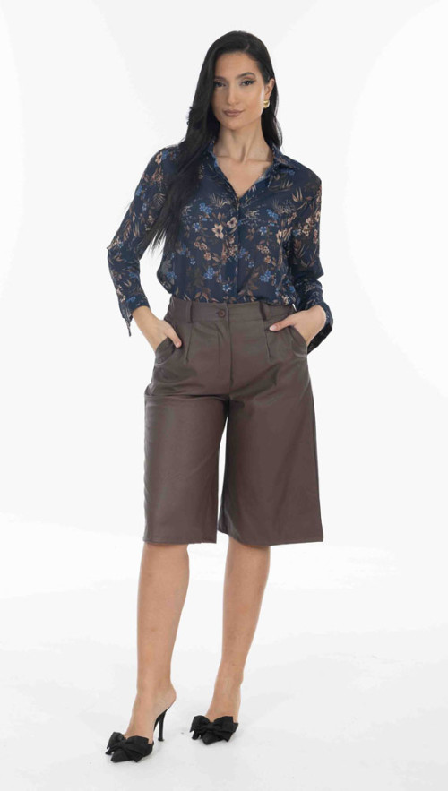 Πουκάμισο oversize floral σε μπλε απόχρωση